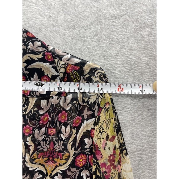 Band of Gypsies Women's Blouse Button Front Long Sleeve XS Sheer Boho - Picture 8 of 10